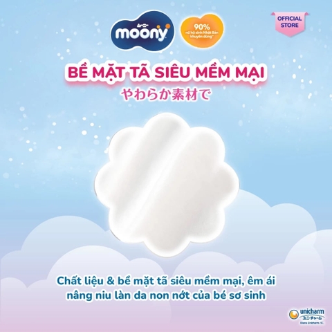 Tã Dán Moony Cho Trẻ Sinh Non Dưới 3kg 30 Miếng – Tã Siêu Mỏng, Thấm Hút 12h, Chống Hăm, Da Nhạy Cảm, Nhập Khẩu Nhật Bản
