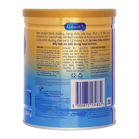 Sữa Bột Enfamil A+ Lactofree 380g Cho Bé 0-12 Tháng Dành Cho Trẻ Không Dung Nạp Đường Lactose 2026 – Enfamil A+ Lactofree Không Lactose Hỗ Trợ Tiêu Hóa Tăng Cân Khỏe Mạnh Cho Bé Dị Ứng Lactose Chính Hãng Mỹ Giá Rẻ