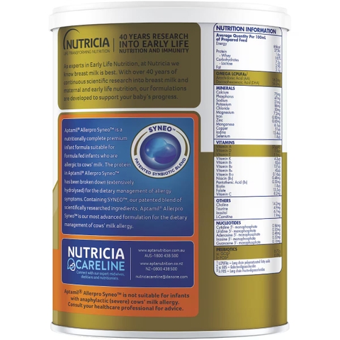 Sữa Aptamil AllerPro Syneo Số 1 900g – Giải Pháp Tốt Nhất Cho Bé Dị Ứng Đạm Sữa Bò 0-6 Tháng