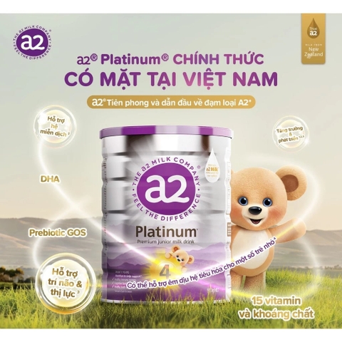 Sữa A2 Platinum Junior Milk Drink Số 4 Lon 900g (Từ 3 Tuổi Trở Lên) 2026 – Sữa A2 Đạm Quý A2 Nhập Khẩu New Zealand Tự Nhiên Dễ Tiêu Hóa Hỗ Trợ Phát Triển Chiều Cao Trí Não Hệ Miễn Dịch Sức Khỏe Toàn Diện An Toàn Không Đạm A1 Không GMO Chính Hãng Úc Giá Rẻ Cho Trẻ Tiền Học Đường