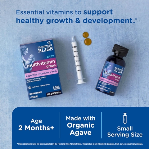Vitamin Tổng Hợp Mommy's Bliss + Sắt (30ml): Đề Kháng Khỏe, Bé Tăng Trưởng Toàn Diện