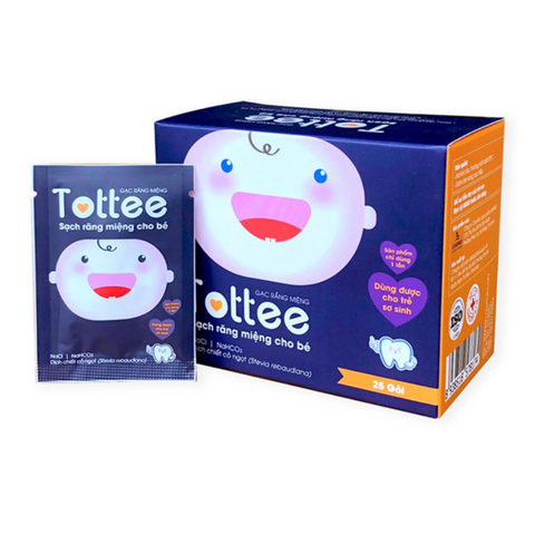 Gạc Răng Miệng Tottee Tinh Chất Cỏ Ngọt - Hộp 25 Gói