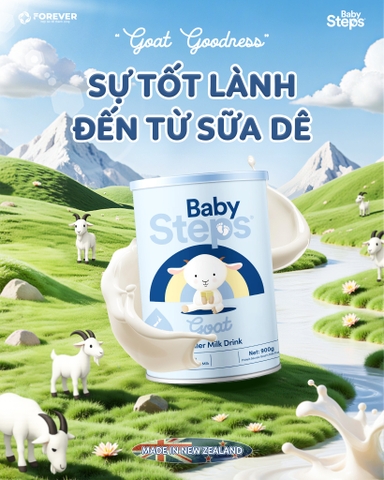 Sữa Dê Baby Steps Số 3 Lon 900g Cho Trẻ Từ 12 Tháng Trở Lên Dị Ứng Đạm Sữa Bò 2026 – Sữa Dê Baby Steps Không Đạm Sữa Bò Không Lactose An Toàn Tăng Cân Hỗ Trợ Tiêu Hóa Miễn Dịch Chính Hãng New Zealand 
