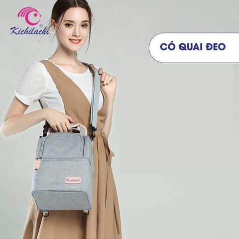 Balo Mẹ Bỉm Sữa 2 Tầng Giữ Nhiệt Bảo Quản Sữa Kichilachi