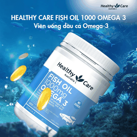 Dầu cá tự nhiên FISH OIL HEALTHY CARE Omega-3 1000mg 400 viên - Úc