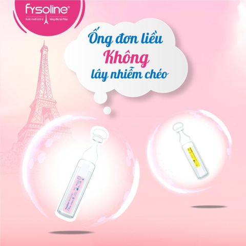 🌸 Nước muối sinh lý Fysoline màu hồng 40 ống x 5ml – Làm sạch mắt, mũi, miệng an toàn cho bé sơ sinh