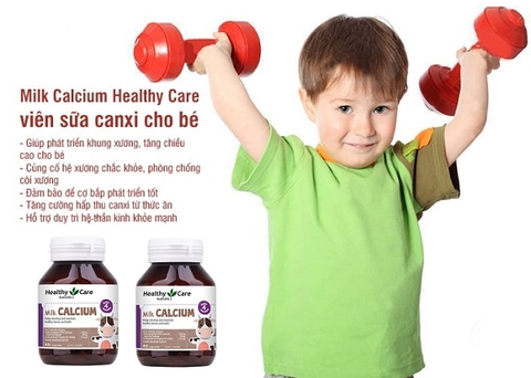 Viên sữa bổ sung canxi cho bé Healthy Care Milk Calcium 60 viên