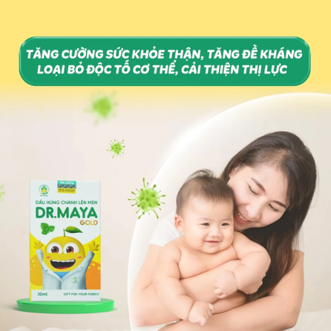 Dầu Húng Chanh Lên Men Dr.Maya Gold Giảm Ho, Cảm Cúm, Viêm Họng, Tăng Cường Hệ Miễn Dịch