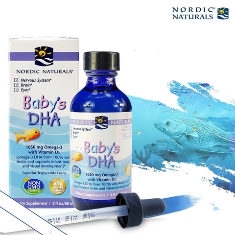 Siro Baby DHA Nordic Naturals 1050mg Omega-3 300IU Vitamin D3 60ml của Mỹ