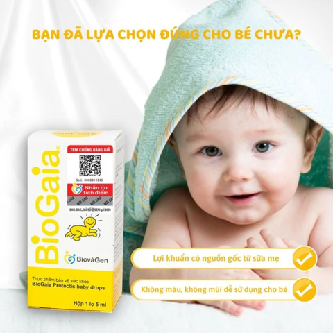Men vi sinh Biogaia Protectis Baby Drops bổ sung lợi khuẩn cải thiện hệ tiêu hóa xuất xứ Thụy Điển lọ thủy tinh 5ml