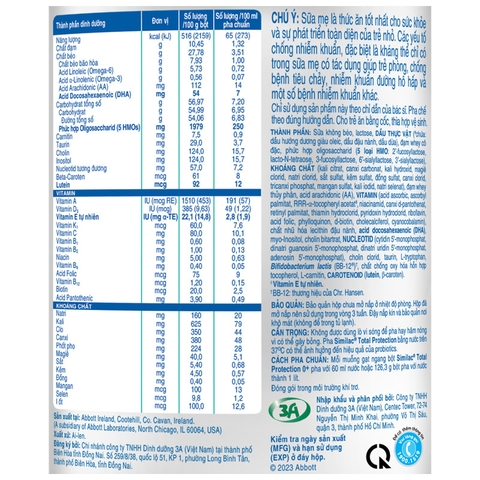 Sữa bột Similac Total Protection 0+ 380g cho trẻ sinh mổ có nguy cơ miễn dịch kém (0 - 12 tháng)