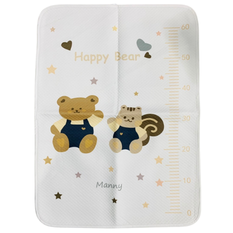 Tấm Lót Chống Thấm Cao Cấp 100% Cotton Organic Manny, 4 Lớp, Bề Mặt Siêu Thấm Hút, Mềm Mại, Thoáng 50*70cm (Có đo chiều cao)