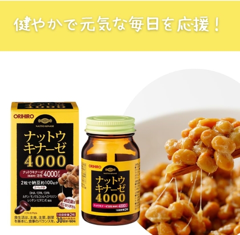 Viên Uống Hỗ Trợ Phòng Đột Quỵ Orihiro Nattokinase 4000FU