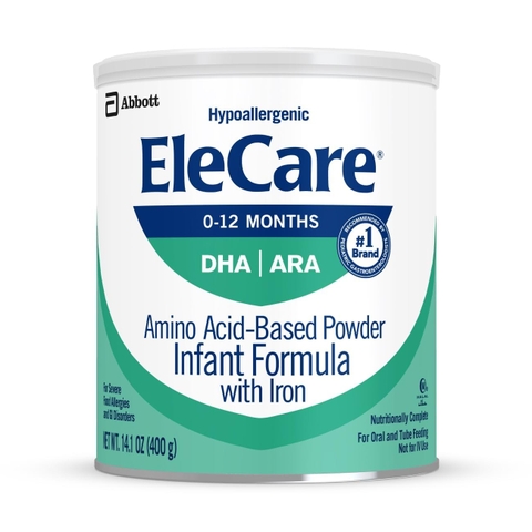 Sữa Công Thức EleCare Không Gây Dị Ứng Dựa Trên Axit Amin Cung Cấp Dinh Dưỡng Đầy Đủ Cho Trẻ Bị Dị Ứng Thực Phẩm Và Các Vấn Đề Về Đường Tiêu Hóa Lon 14.1 Oz 2026 – EleCare Amino Acid-Based Formula Hỗ Trợ Tăng Cân Tiêu Hóa Miễn Dịch Cho Trẻ Sơ Sinh Dị Ứng Nặng CMA MFA FPIES Chính Hãng Abbott Mỹ Giá Rẻ