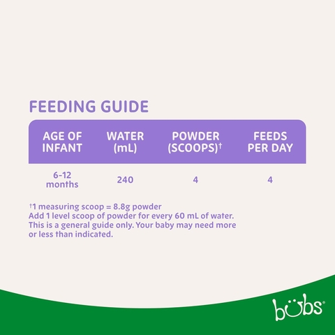Sữa Bubs Organic Số 2 Grass Fed Follow On Formula 800g Cho Trẻ Từ 6 Đến 12 Tháng