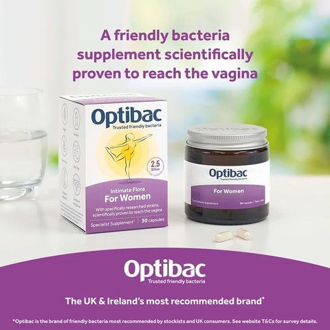 Optibac Tím 30 Viên (Optibac For Women) Men Vi Sinh Chuyên Biệt Cho Phụ Nữ 2025 – Optibac Tím 30 Viên Bổ Sung Lợi Khuẩn Cân Bằng Hệ Vi Sinh Vùng Kín Phòng Trị Viêm Nhiễm Nấm Ngứa Khí Hư Viêm Tiết Niệu An Toàn Không GMO Chính Hãng Anh Giá Rẻ