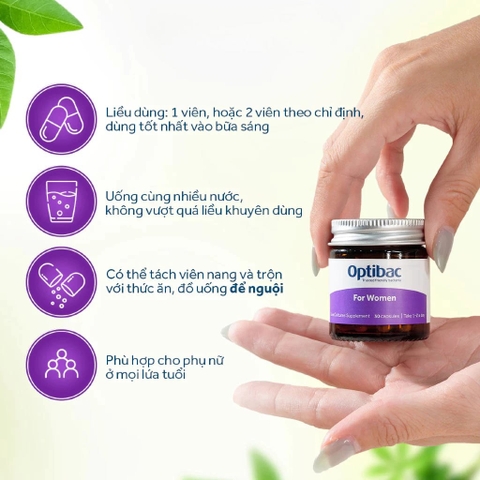 Optibac Tím 30 Viên (Optibac For Women) Men Vi Sinh Chuyên Biệt Cho Phụ Nữ 2025 – Optibac Tím 30 Viên Bổ Sung Lợi Khuẩn Cân Bằng Hệ Vi Sinh Vùng Kín Phòng Trị Viêm Nhiễm Nấm Ngứa Khí Hư Viêm Tiết Niệu An Toàn Không GMO Chính Hãng Anh Giá Rẻ