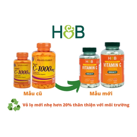 Vitamin C + kẽm Holland & Barrett (C & Zinc) 120 viên