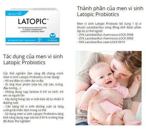 Men Vi Sinh LATOPIC PROBIOTICS Có Tốt Không? Giải Pháp Cho Trẻ Dị Ứng Đạm Bò, Bất Dung Nạp Lactose Và Viêm Da Cơ Địa