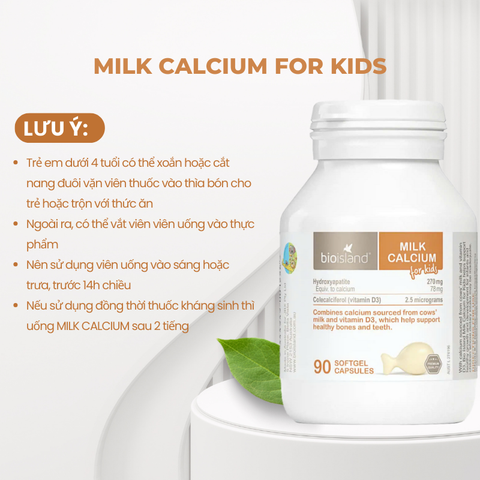 Sữa Canxi Bio Island For Kids – Bổ Sung Canxi Từ Sữa Bò Và Vitamin D3 Cho Trẻ Sơ Sinh Và Trẻ Nhỏ Xương Răng Khỏe Mạnh