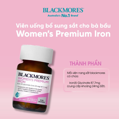 Viên Sắt Cho Bà Bầu Blackmores Women’s Premium 30 Viên - Úc