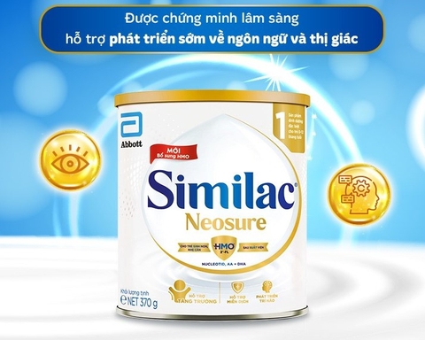 Sữa Bột Similac Neosure 370g Giải pháp dinh dưỡng tối ưu cho trẻ sinh non, nhẹ cân (0 - 12 tháng)