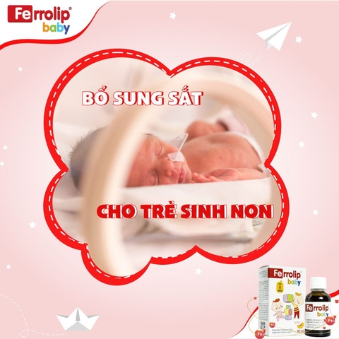 Sắt Ferrolip baby dạng siro cho bé vị đào thơm ngon lọ 30 mL