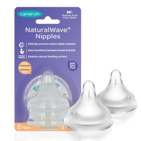 Set 2 Núm Ti Thay Thế Lansinoh Mỹ size M cho bé từ 3-6 tháng