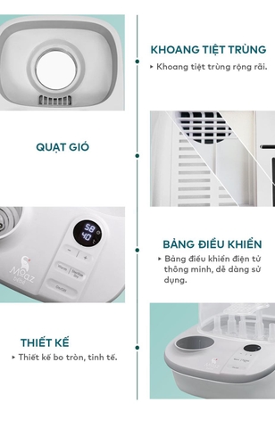 Máy hâm sữa, tiệt trùng và sấy khô đa năng Moaz BéBé MB-005