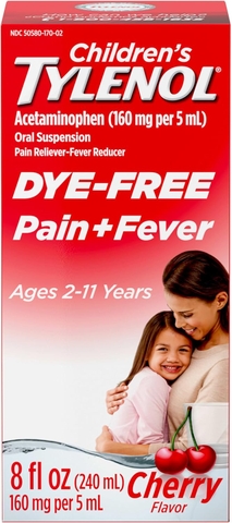 Siro Giảm Đau Hạ Sốt Tylenol Cho Trẻ 2-11 Tuổi Children’s Tylenol Pain Fever 120ml Vị Cherry 2025 – Acetaminophen Hương Anh Đào Chính Hãng Mỹ Giá Rẻ, An Toàn Không Aspirin Ibuprofen Cho Bé Mọc Răng Đau Nhức Sốt Cao