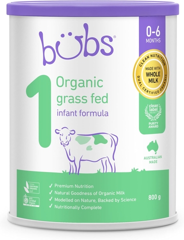Sữa Bubs Organic Số 1 Grass Fed Infant Formula 800g Cho Trẻ Sơ Sinh Từ 0 Đến 6 Tháng Tuổi 2026
