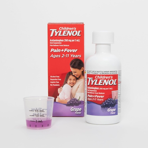 Siro Giảm Đau Hạ Sốt Tylenol Cho Trẻ 2-11 Tuổi Children’s Tylenol Pain Fever 120ml Vị Cherry 2025 – Acetaminophen Hương Anh Đào Chính Hãng Mỹ Giá Rẻ, An Toàn Không Aspirin Ibuprofen Cho Bé Mọc Răng Đau Nhức Sốt Cao