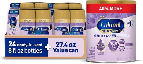 Enfamil NeuroPro Gentlease Baby Formula – Sữa Xây Dựng Trí Não DHA, HuMO6 Immune Blend, Giảm Quấy Khóc, Đầy Hơi, Khạc Nhổ Trong 24 Giờ