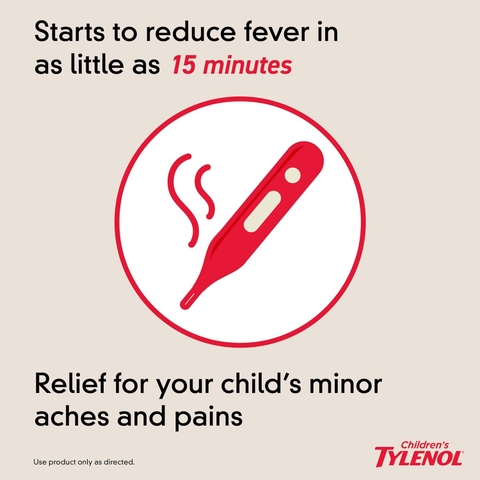 Siro Giảm Đau Hạ Sốt Tylenol Cho Trẻ 2-11 Tuổi Children’s Tylenol Pain Fever 120ml Vị Cherry 2025 – Acetaminophen Hương Anh Đào Chính Hãng Mỹ Giá Rẻ, An Toàn Không Aspirin Ibuprofen Cho Bé Mọc Răng Đau Nhức Sốt Cao