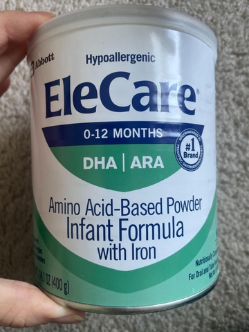Sữa Công Thức EleCare Không Gây Dị Ứng Dựa Trên Axit Amin Cung Cấp Dinh Dưỡng Đầy Đủ Cho Trẻ Bị Dị Ứng Thực Phẩm Và Các Vấn Đề Về Đường Tiêu Hóa Lon 14.1 Oz 2026 – EleCare Amino Acid-Based Formula Hỗ Trợ Tăng Cân Tiêu Hóa Miễn Dịch Cho Trẻ Sơ Sinh Dị Ứng Nặng CMA MFA FPIES Chính Hãng Abbott Mỹ Giá Rẻ