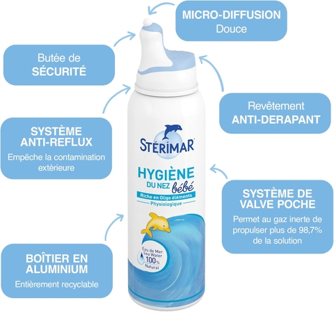 Xịt Mũi Sterimar Baby 100ml Từ Pháp Cho Trẻ Sơ Sinh Vệ Sinh Hàng Ngày 2026 – Xịt Mũi Muối Biển Sterimar Baby Làm Sạch Mũi Loại Bỏ Bụi Bẩn Dịch Nhầy Giúp Bé Thở Dễ Dàng An Toàn 100% Tự Nhiên Không Chất Bảo Quản Chính Hãng Giá Rẻ