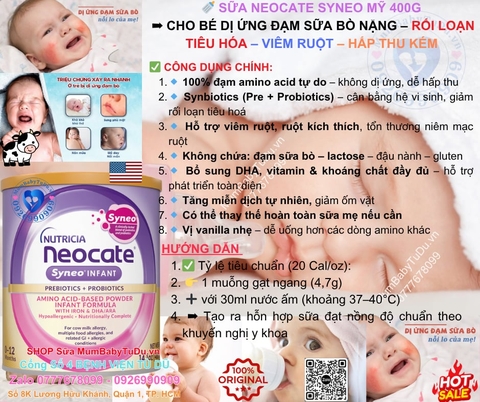 So Sánh Các Sản Phẩm Neocate: Syneo, DHA/ARA, LCP, Gold – Hướng Dẫn Chọn Sữa Cho Trẻ Dị Ứng Đạm Sữa Bò