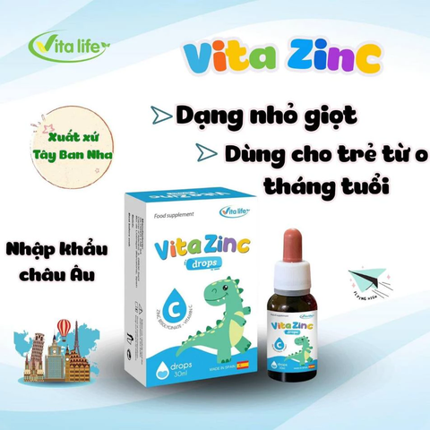 Kẽm Hữu Cơ Nhỏ Giọt Vita ZinC VitaLife 30ml – Bổ Sung Kẽm Cho Bé Ăn Ngon, Tăng Đề Kháng, Hỗ Trợ Phát Triển 2026 Chính Hãng Giá Rẻ