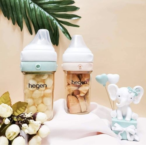 Bình sữa Hegen PPSU 240ml núm ti size M từ 3 – 6 tháng, White
