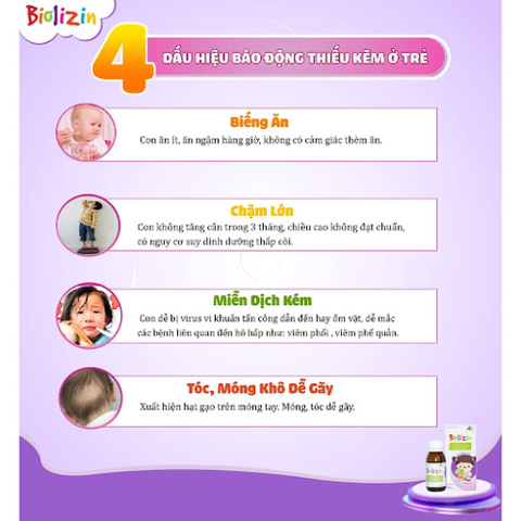 Kẽm Biolizin giúp con ăn ngon tăng đề kháng dạng siro 50ml vị đào thơm ngon