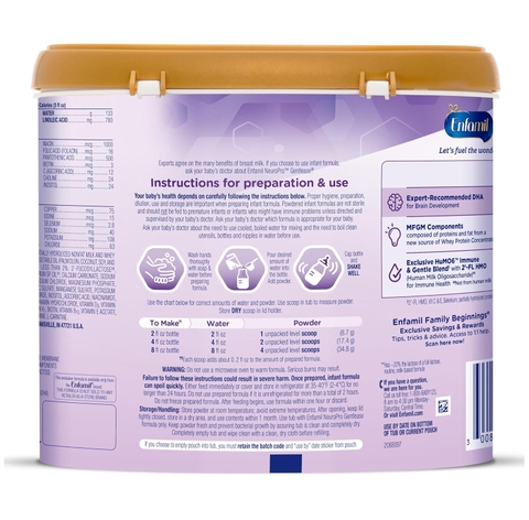 Enfamil NeuroPro Gentlease 553g (19.5 oz) - Sữa Chống Nôn Trớ Tốt Nhất Cho Bé 0-12 Tháng!