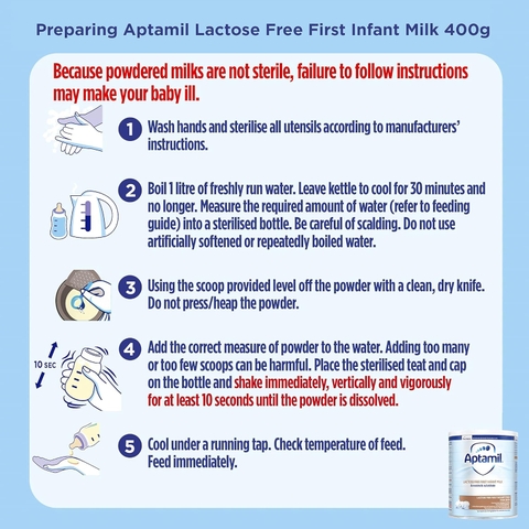 Sữa Bột Aptamil Lactose Free 400g Cho Bé 0-12 Tháng 2026 – Aptamil Lactose Free Không Lactose Hỗ Trợ Tiêu Hóa Tăng Cân Khỏe Mạnh Cho Bé Không Dung Nạp Đường Lactose Chính Hãng Anh Giá Rẻ