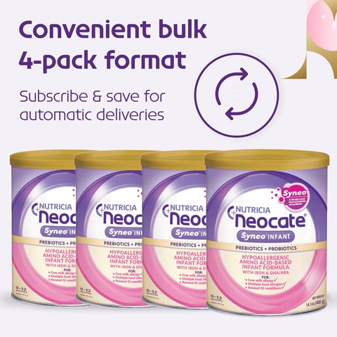 Neocate Syneo Infant Axit Amin Tự Do Có Prebiotic Probiotic Hỗ Trợ Tăng Cân Tiêu Hóa Miễn Dịch Chính Hãng Mỹ