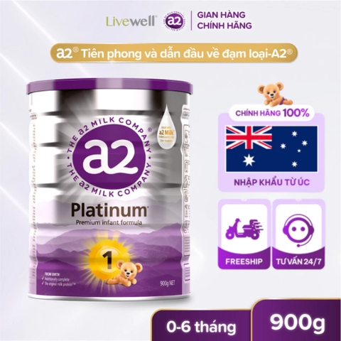 Sữa Bột A2 Platinum Premium Infant Formula Số 1 Lon 900g (0-6 Tháng)  – Sữa A2 Tự Nhiên Dễ Tiêu Hóa Dinh Dưỡng Toàn Diện Cho Bé Sơ Sinh Tăng Cân Khỏe Mạnh Không GMO Không Lactose Chính Hãng Úc Giá Rẻ