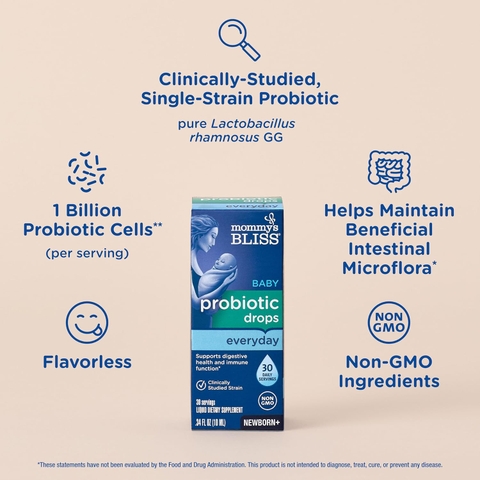 🌟 MEN VI SINH DẠNG NHỎ GIỌT MOMMY'S BLISS BABY PROBIOTIC DROPS – HỖ TRỢ SỨC KHỎE TIÊU HÓA & MIỄN DỊCH CHO BÉ TỪ 0 THÁNG TUỔI! 🌟