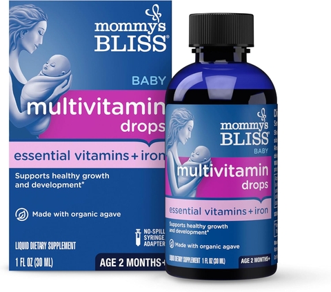 Siro Vitamin Tổng Hợp Mommy's Bliss + Sắt 30ml Cho Bé Từ 2 Tháng Tuổi Trở Lên 2026 – Mommy's Bliss Multivitamin With Iron Hỗ Trợ Hệ Miễn D