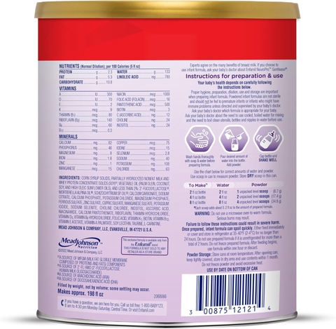 Enfamil NeuroPro Gentlease Baby Formula – Sữa Xây Dựng Trí Não DHA, HuMO6 Immune Blend, Giảm Quấy Khóc, Đầy Hơi, Khạc Nhổ Trong 24 Giờ