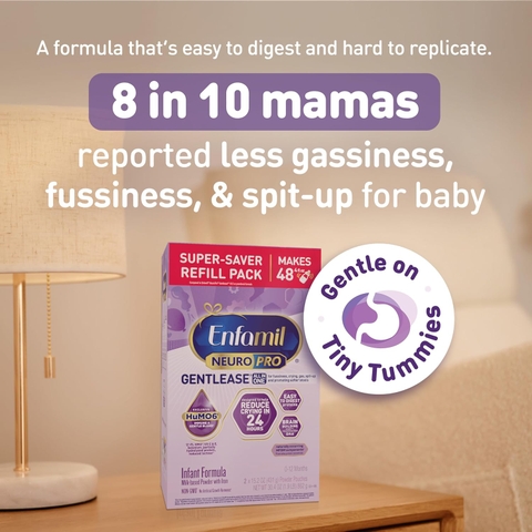 Enfamil NeuroPro Gentlease Baby Formula – Sữa Cho Trẻ Sơ Sinh Dinh Dưỡng Đầy Đủ Với Omega 3 DHA Và Choline Hỗ Trợ Phát Triển Não