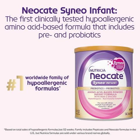 Sữa Neocate Syneo Mỹ 400g – Giải Pháp Tối Ưu Cho Trẻ Dị Ứng Đạm Sữa Bò, Viêm Ruột, Hấp Thu Kém