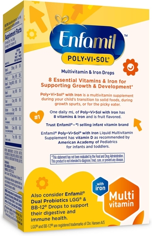Thuốc Nhỏ Giọt Vitamin Tổng Hợp Enfamil® Poly-Vi-Sol® Có Chứa Sắt (Chai 50 mL): Hướng Dẫn Chi Tiết Cho Cha Mẹ
